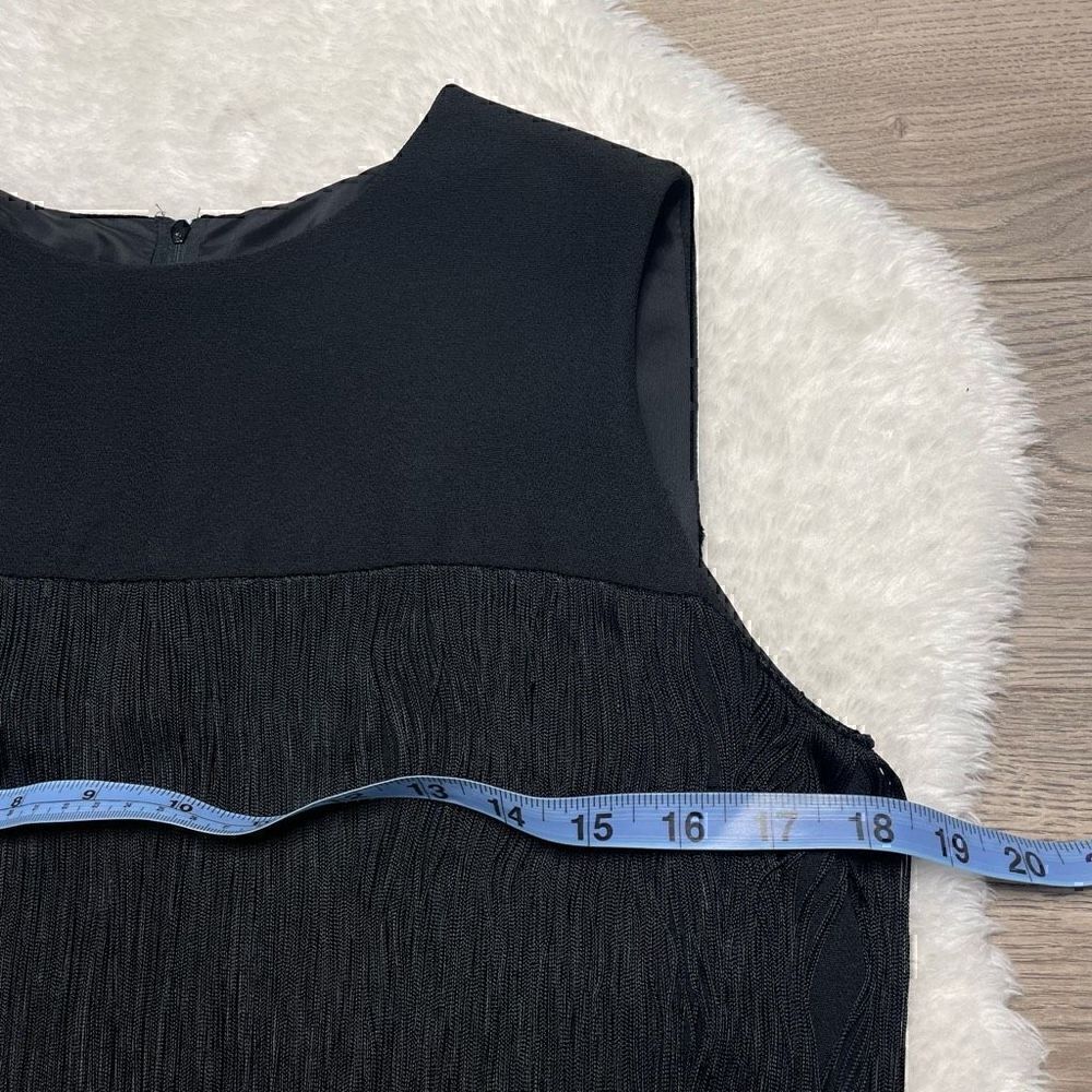 Paris France Fringe Top Black Size M Sleeveless Le Signe de Paris Made in France - Picture 7 of 8